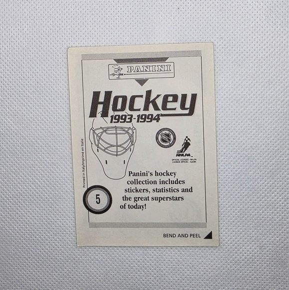 1993-94 Panini Hockey Steve Leach Boston Bruins #5 Sticker - Picture 3 of 3